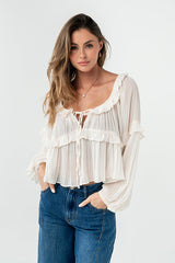 Mina Sheer Blouse - Final Sale