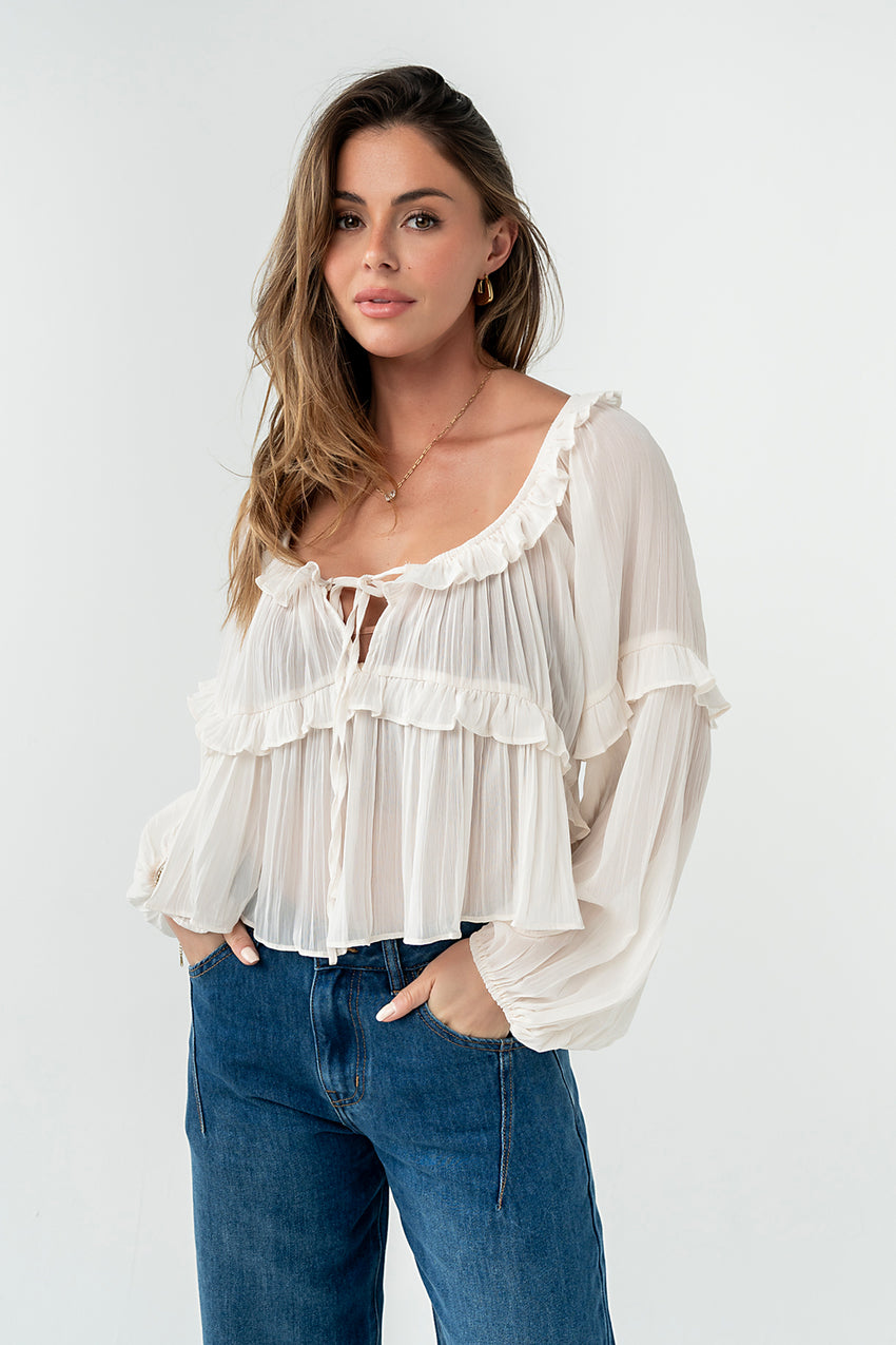 Mina Sheer Blouse - FINAL SALE