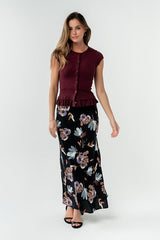 Misha Ruffle Top In Burgundy - Final Sale
