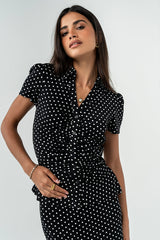Malia Polka Dot Collared Blouse - FINAL SALE
