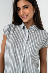 Janel Collared Striped Top - FINAL SALE
