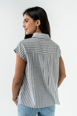 Janel Collared Striped Top - Final Sale