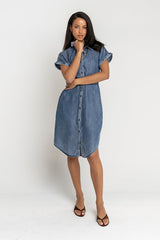 Sherry Denim Midi Dress - Final Sale