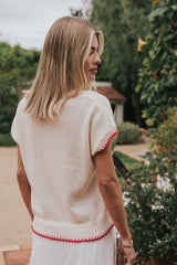 Chloe Embroidered Sweater Tee - Final Sale