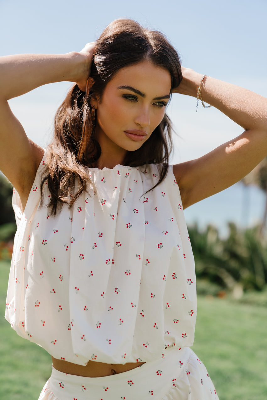 Tyla Cherry Sleeveless Blouse - FINAL SALE