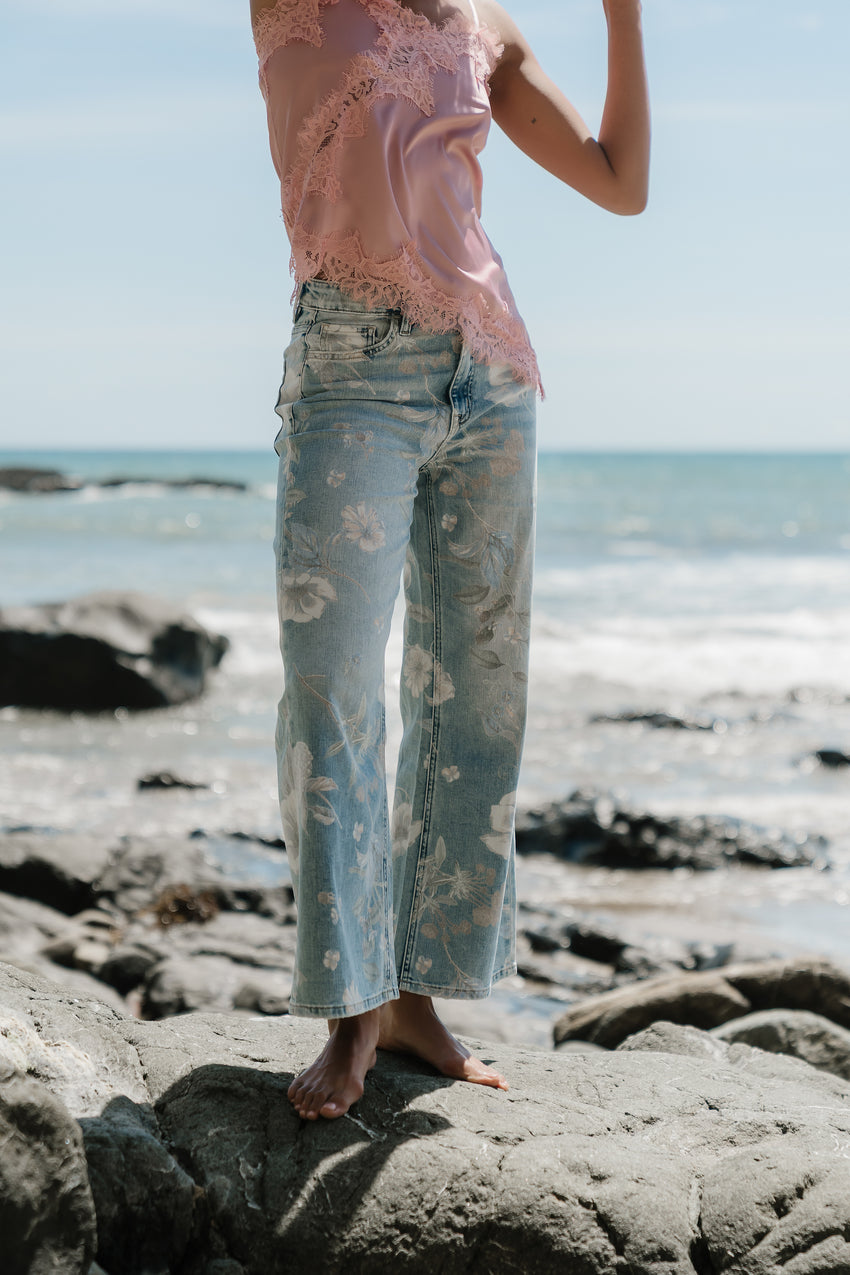 Veronica Floral Wide Leg Jeans - FINAL SALE