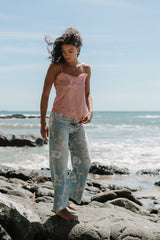 Veronica Floral Wide Leg Jeans - Final Sale