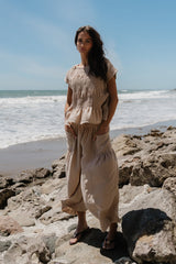 Ashton Wide Leg Pants In Taupe