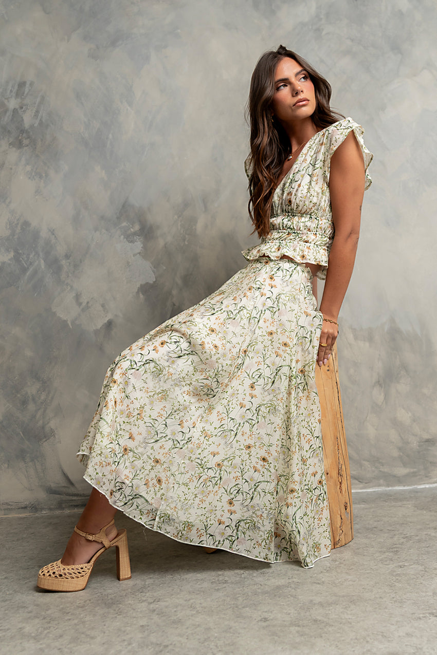 Carlie Floral Midi Skirt - FINAL SALE