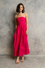 Kayleen Strapless Dress in Pink