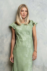 Mateo Floral Maxi Dress In Green