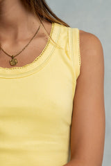 Daniella Ribbed Tank In Yellow
