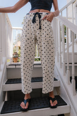 Priya Polka Dot Barrel Jeans in White - FINAL SALE