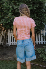Juliet Floral Seamless Top In Rose - Final Sale
