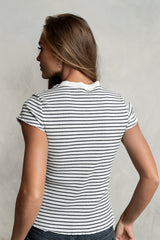 Gemma Striped Ribbed Top - Final Sale