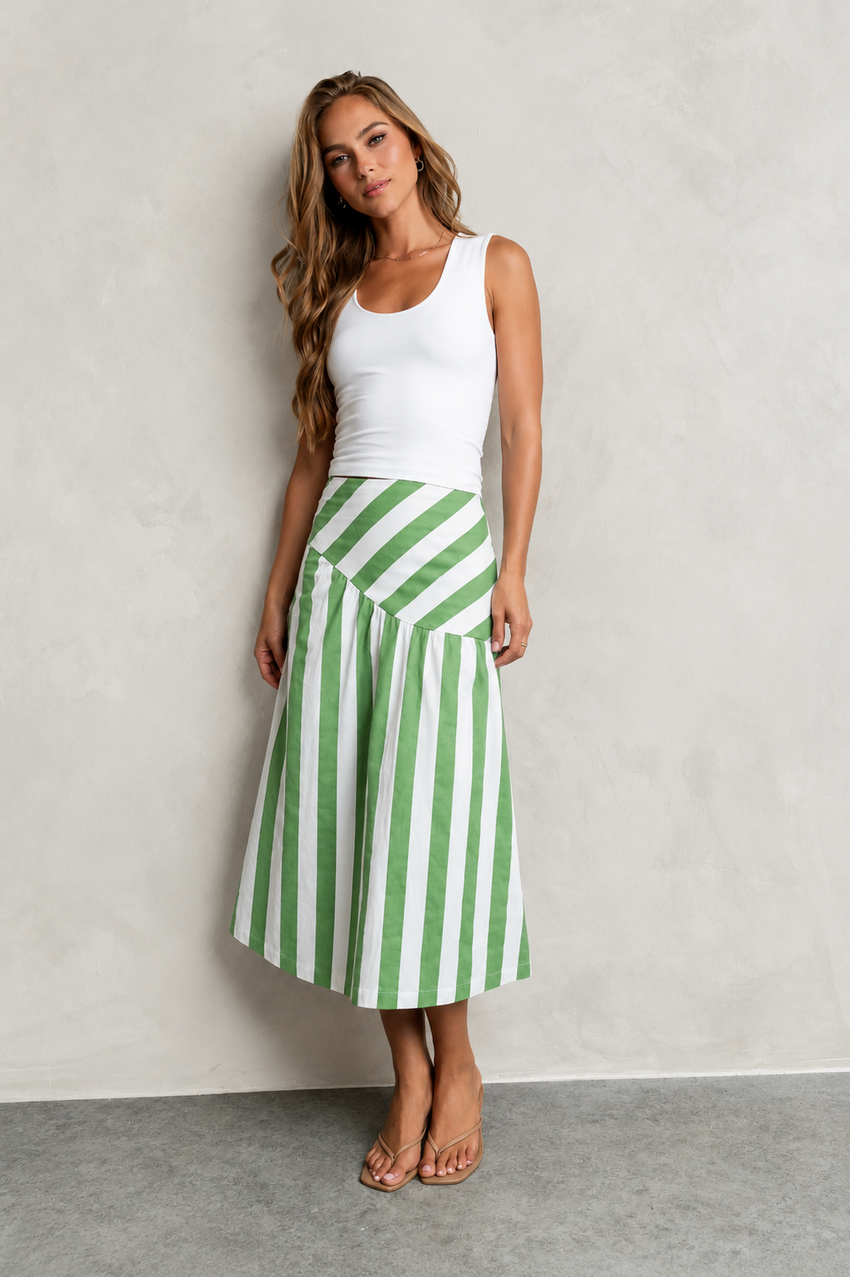 Frannie Striped Midi Skirt - FINAL SALE