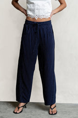Kaiya Striped Pants In Navy - Final Sale