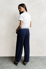 Kaiya Striped Pants In Navy - Final Sale
