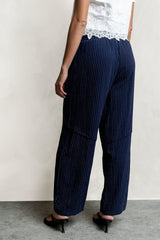 Kaiya Striped Pants In Navy - Final Sale