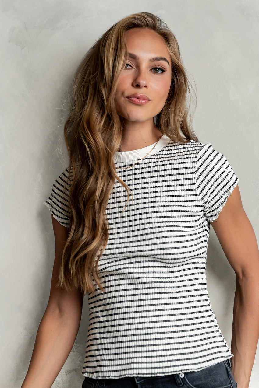 Gemma Striped Ribbed Top - FINAL SALE
