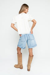 Farah Striped Denim Shorts
