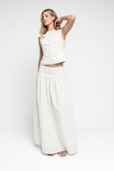 Kellie Gingham Skirt In Taupe - Final Sale
