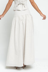 Kellie Gingham Skirt In Taupe - Final Sale