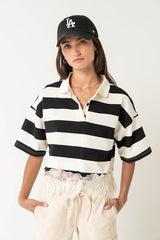 Mila Striped Polo Top