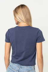 Millie Polka Dot Tee In Navy