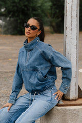 Regina Denim Jacket In Medium Wash