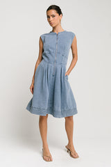 Jacee Denim Dress In Blue