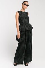 Frannie Plaid Wide Leg Pants
