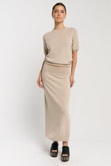 Maycie Knit Top In Oatmeal