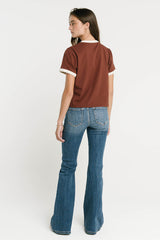 Chelsea Contrast Tee In Brown