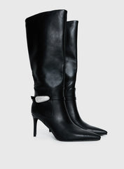 Billini Domineca Knee High Heeled Boots Black