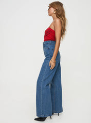 Zephee High Rise Wide Leg Jeans Light Wash Tall