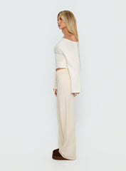 Felisha Low Waist Knit Pants White