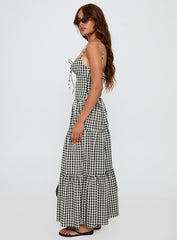 Avaleine Tiered Maxi Dress Black / White Check