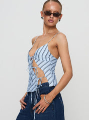 Mariah Top Blue Stripe