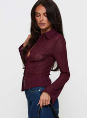 When You Sleep Long Sleeve Top Wine