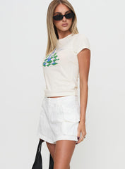 Colonel Cargo Mini Short White Petite