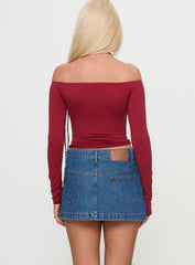 Nicolina Low Rise Denim Mini Skirt Light Wash