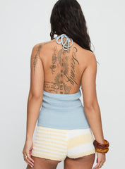 Ellasyn Bow Detail Halter Top Blue