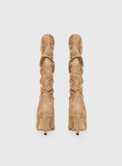 Such A Charmer Faux Suede Scrunch Boot Tan