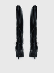 Billini Domineca Knee High Heeled Boots Black