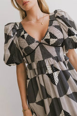 Brielle Patchwork Midi Dress - Final Sale