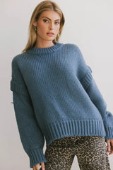 Josie Knit Sweater In Blue - Final Sale