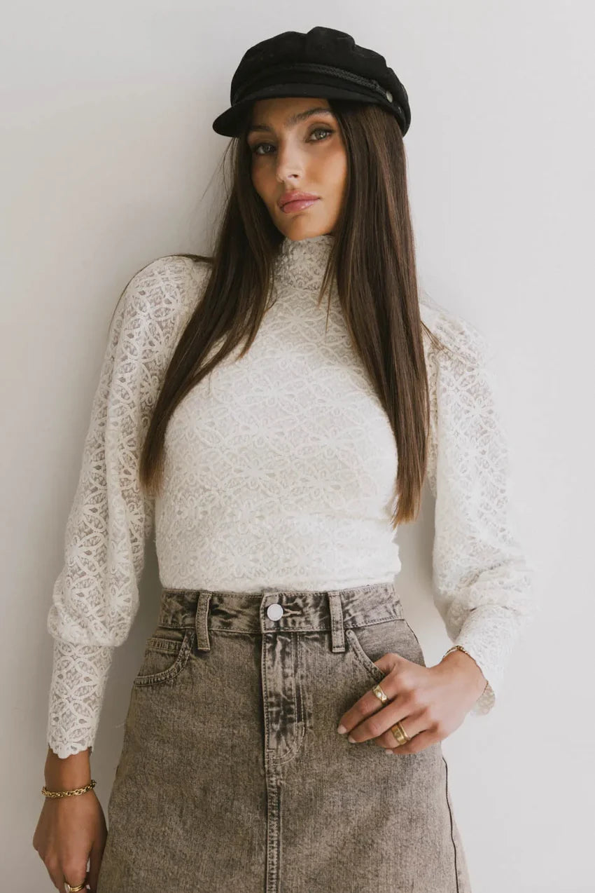 Clara Embroidered Mesh Top - Final Sale