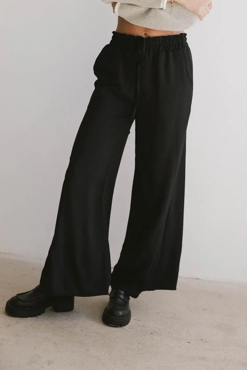 Mina Wide Leg Pants In Black - Final Sale
