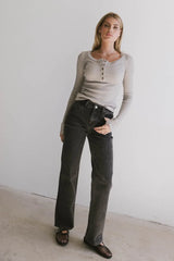 Frank And Oak Courtney Loose Fit Denim In Black - Final Sale